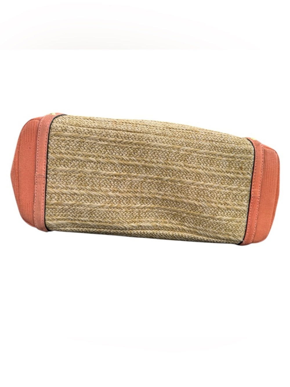 NWOT Coach Alexandra Straw with Coral Trim & Flower Charm - Picture 6 of 10